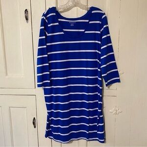 Motherhood Maternity BumpStart Blue & White Stripe Bodycon Dress Size XL